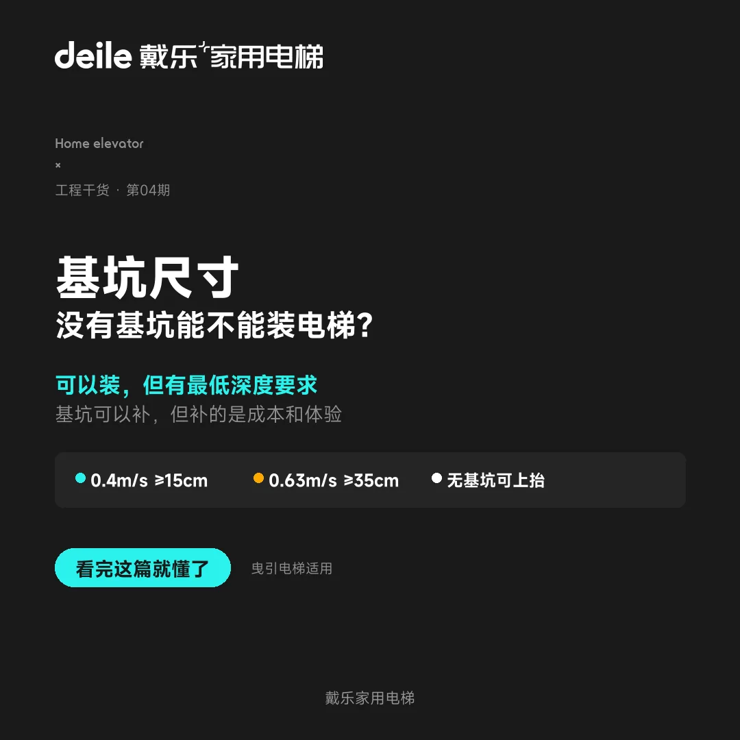 没有基坑能装家用电梯吗？0.4m/s和0.63m/s曳引电梯的基坑要求全解析 现场证据图
